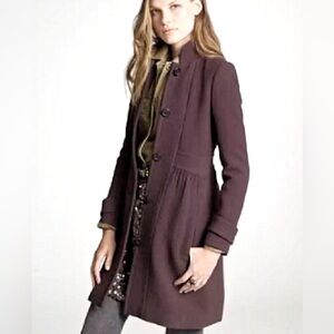 J. Crew Plum Double Cloth Lady Day Coat size 2